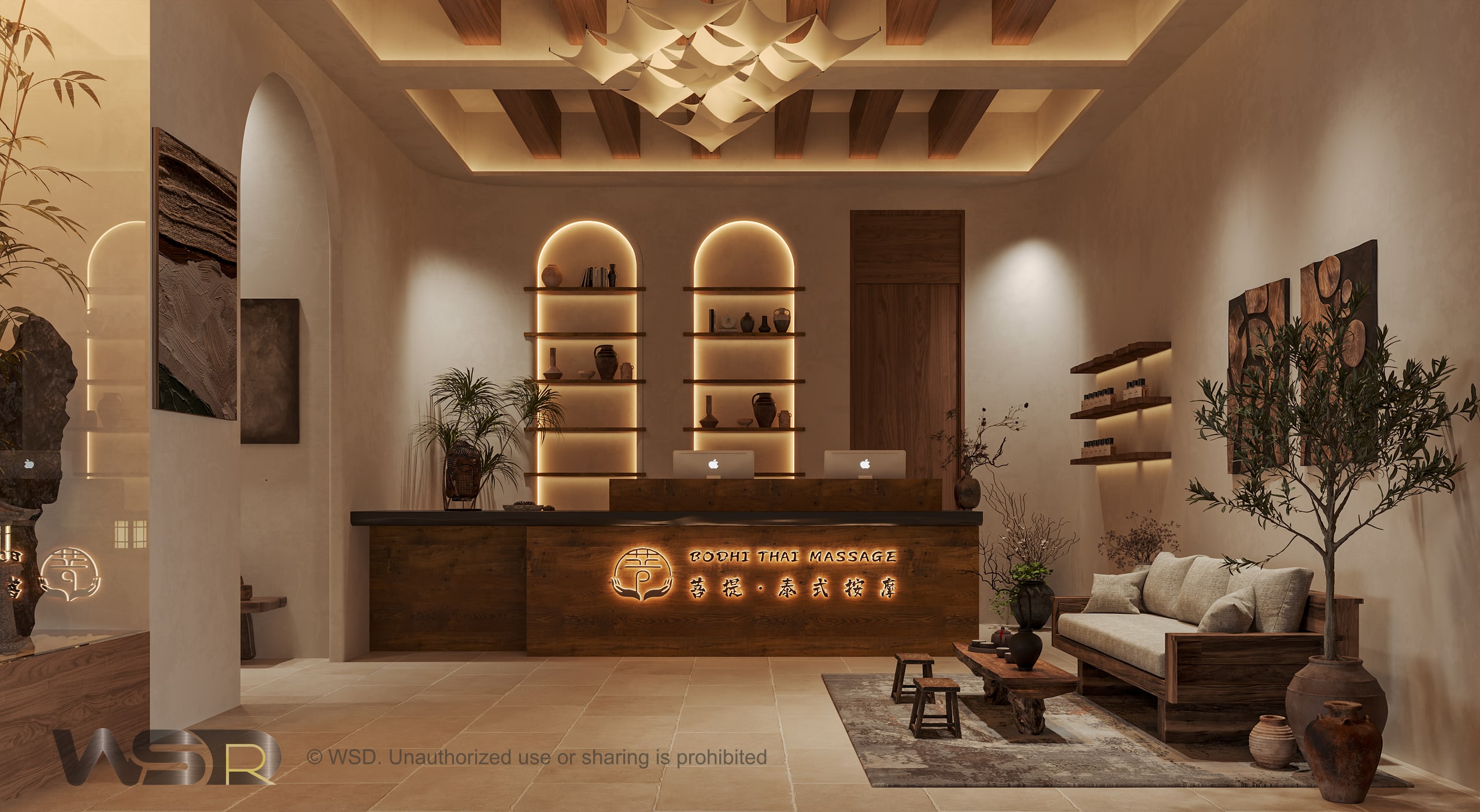 BODHI SPA Reem Mall interior design visualisation