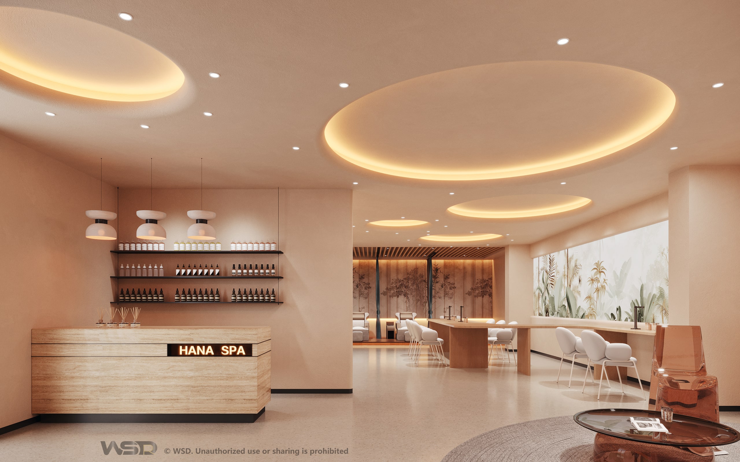 HANA SPA Abu Dhabi City reception design visualisation