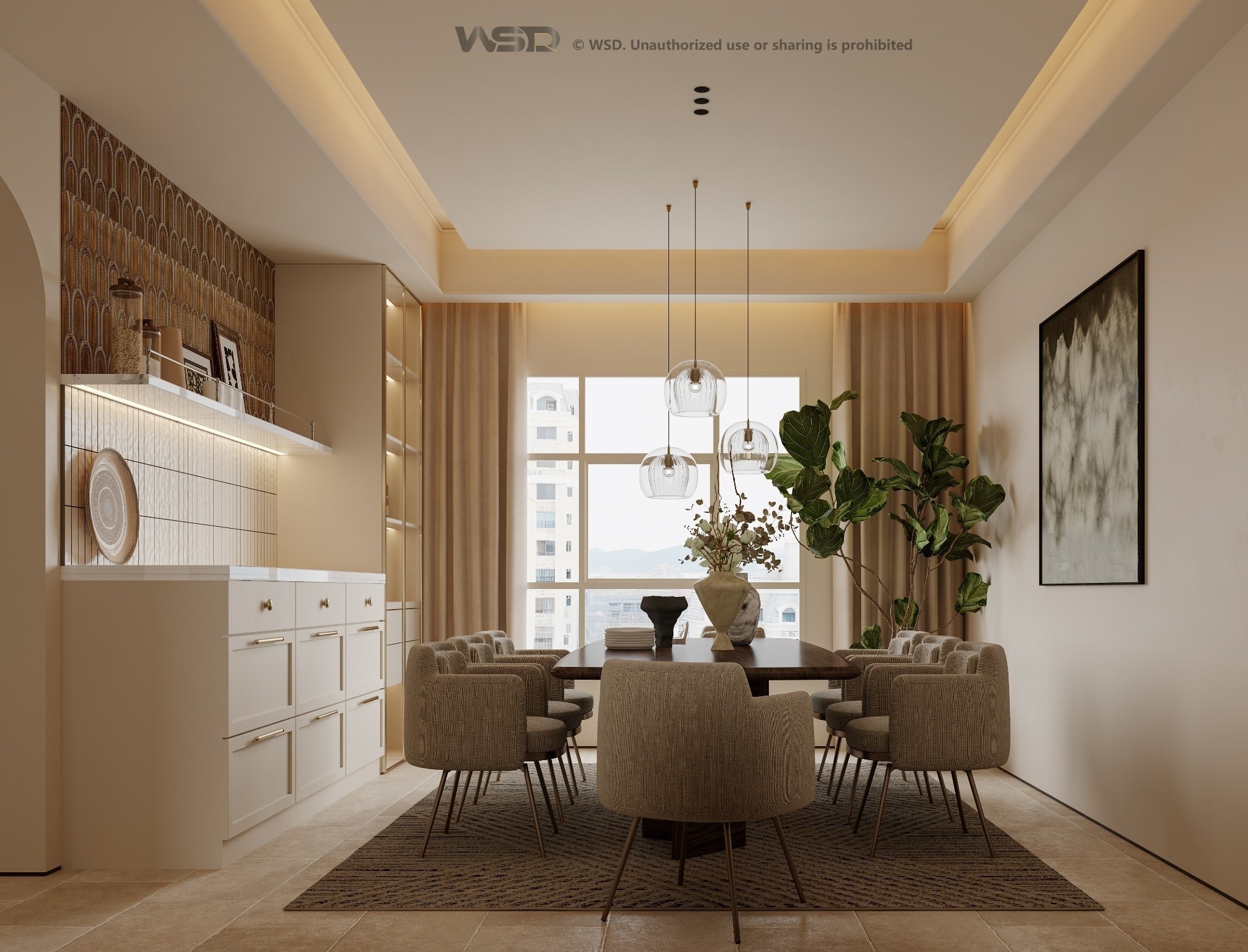 Shahama villa dining room visualisation