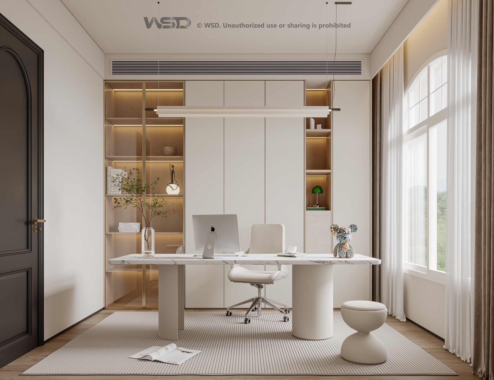 Shahama villa study room visualisation
